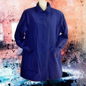 LONDON FOG Blue Short Trench Raincoat w/ Plush Liner Vintage Coat